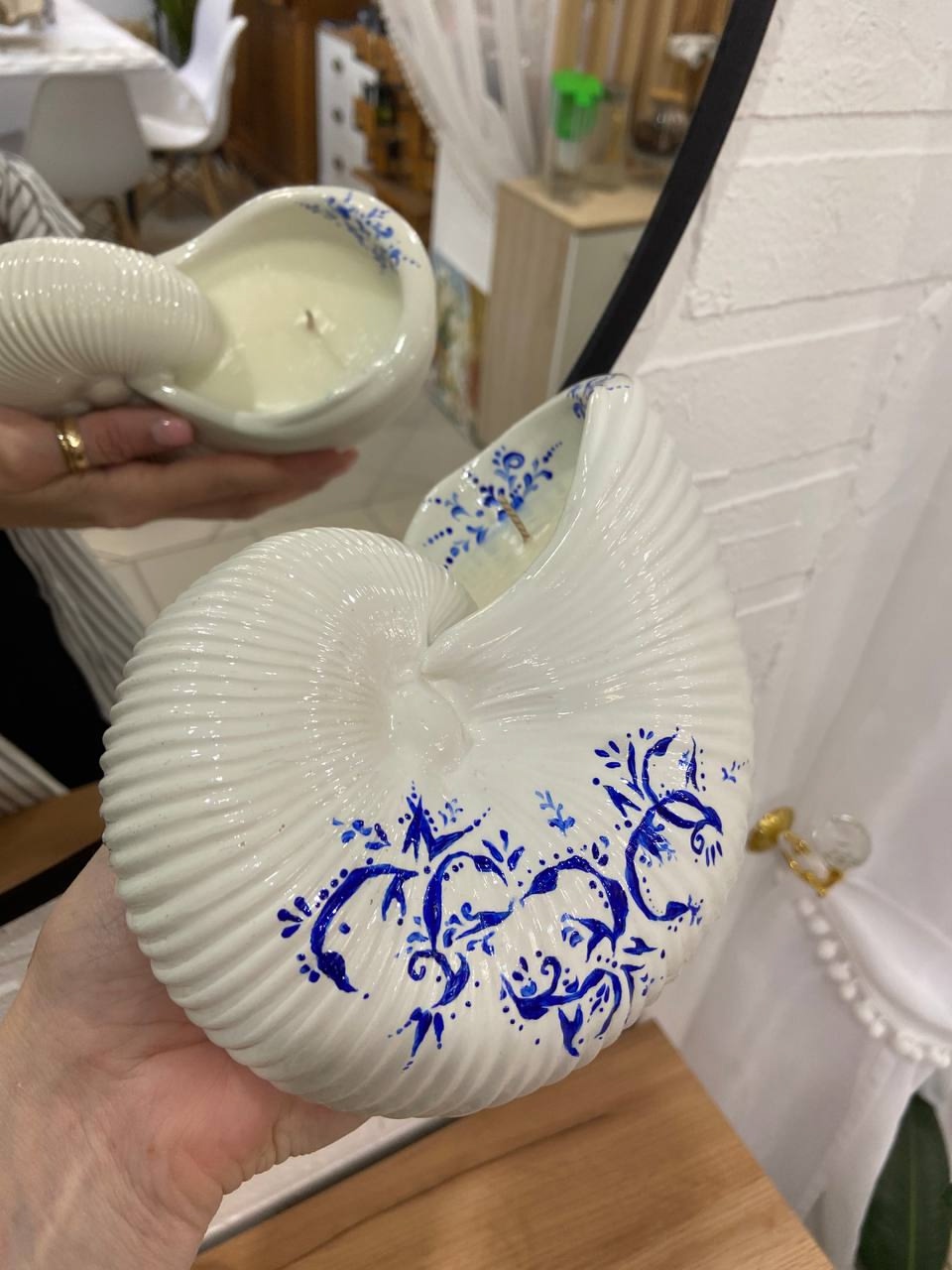 Подсвечник-ваза Ракушка Наутилус