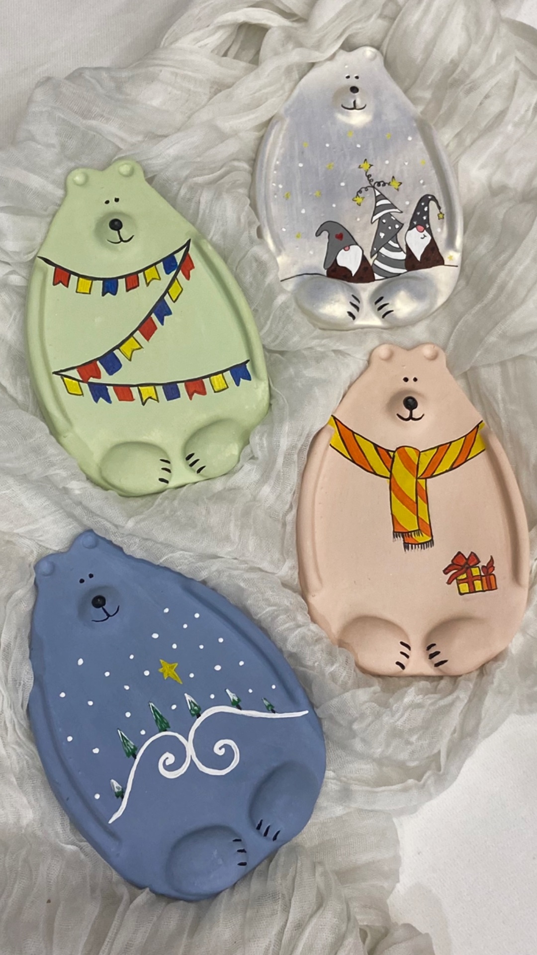 Раскраска подставки в виде медвежонка