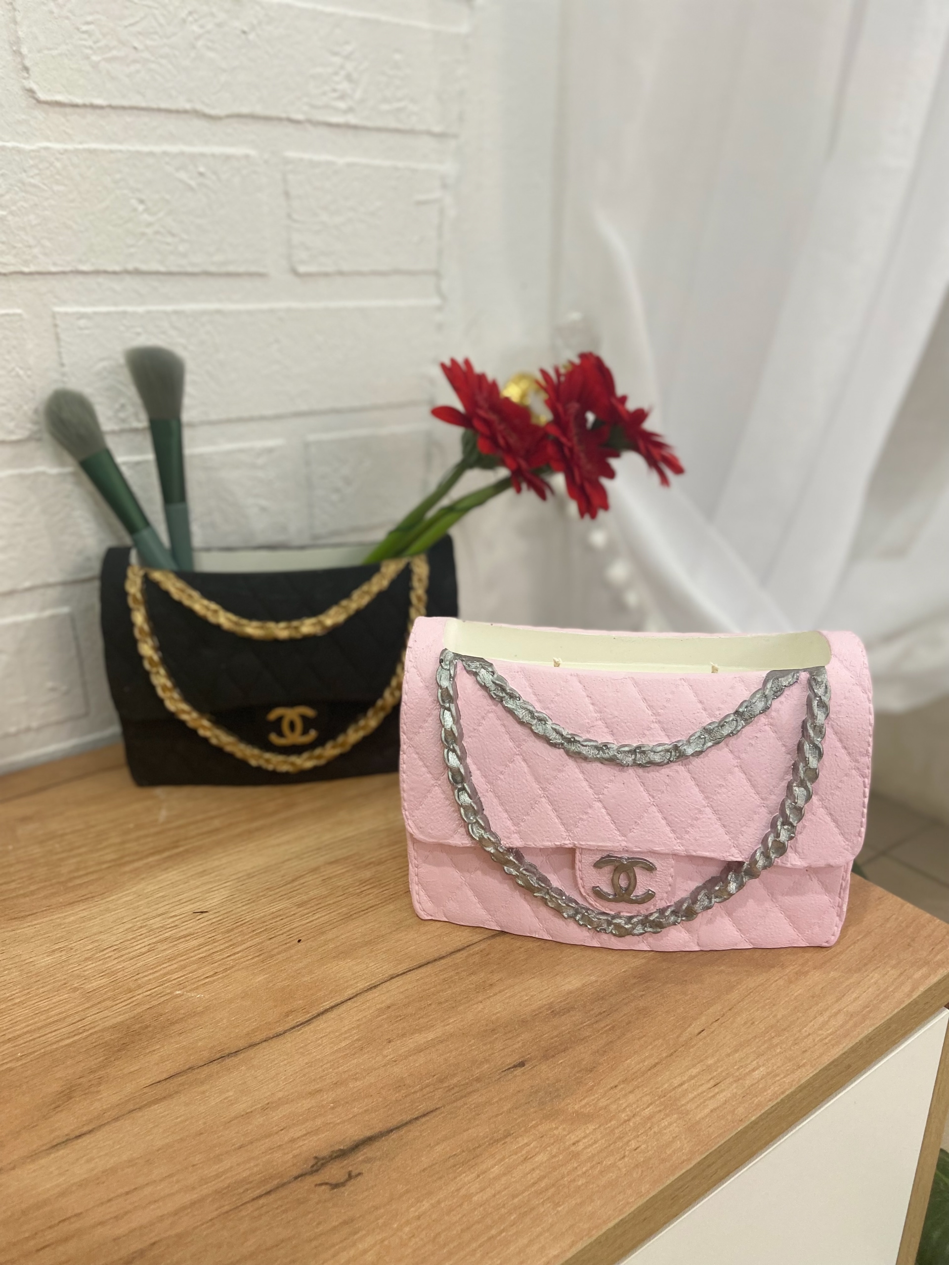 Кашпо-ваза-подсвечник Сумка Шанель