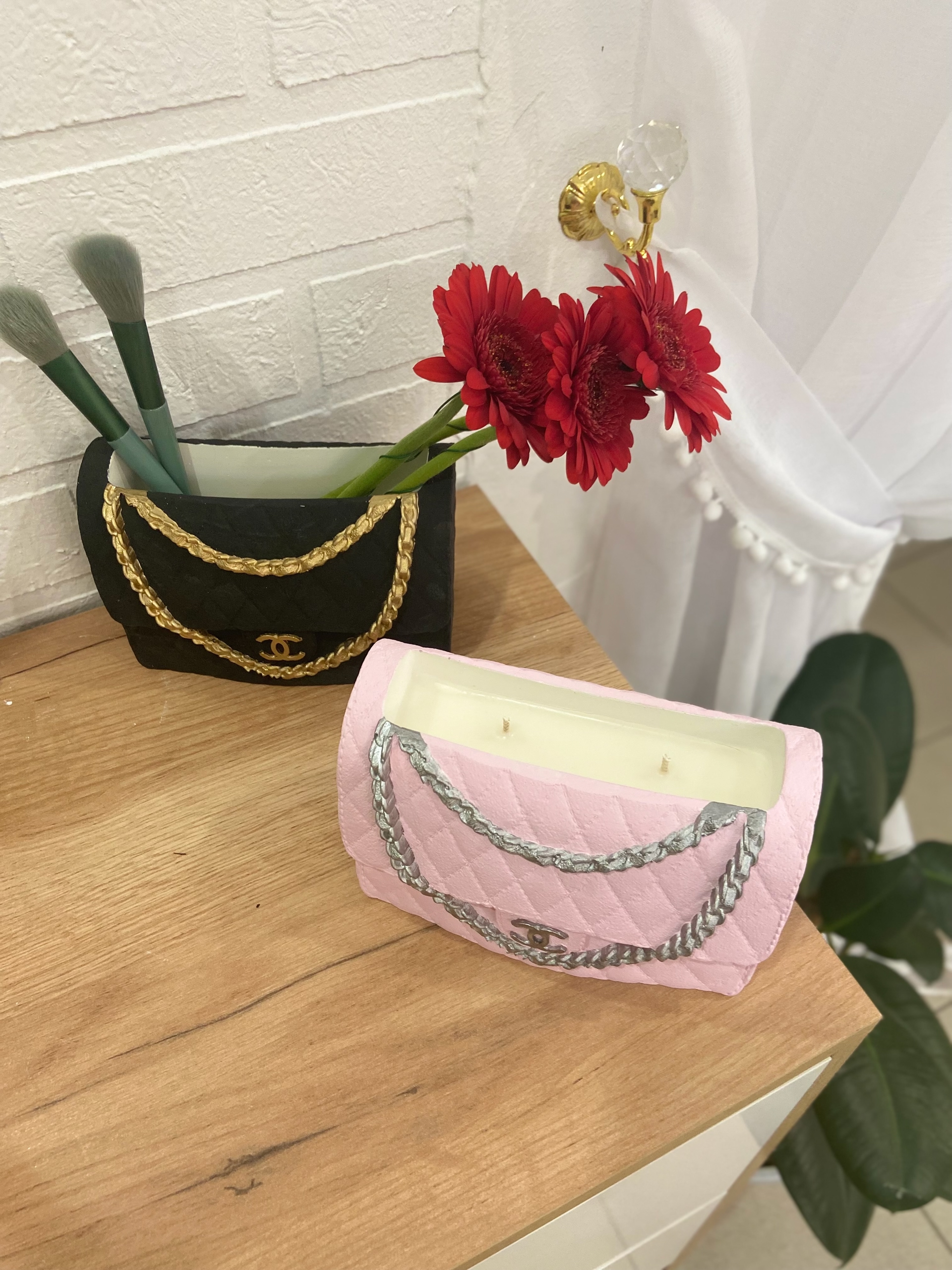 Кашпо-ваза-подсвечник Сумка Шанель