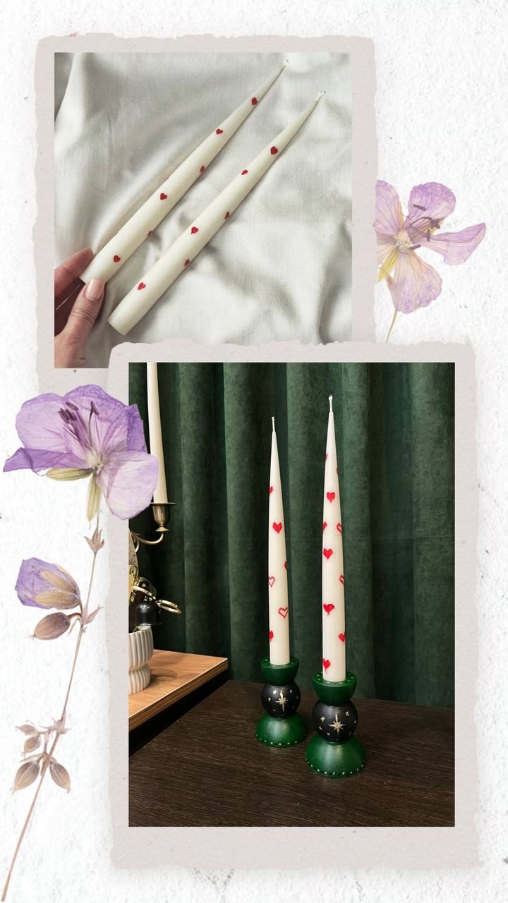 Роспись свечей и подсвечника