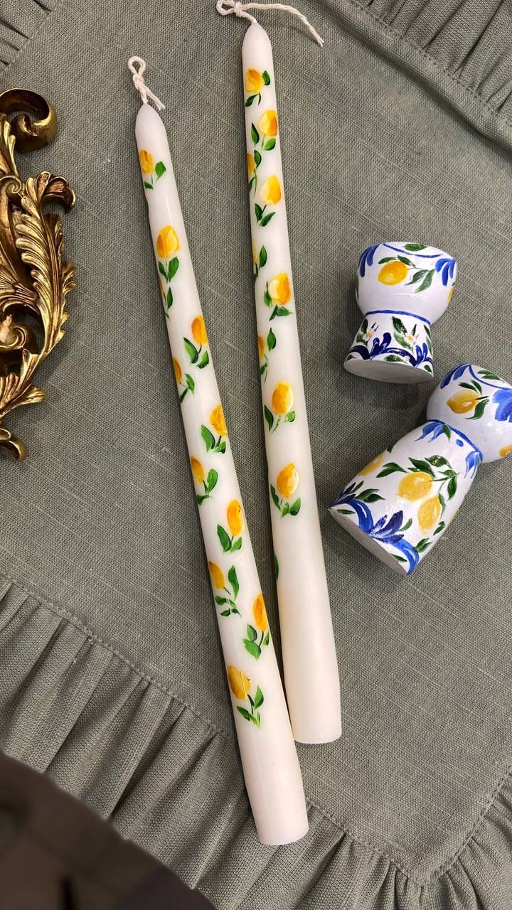 Роспись свечей и подсвечника