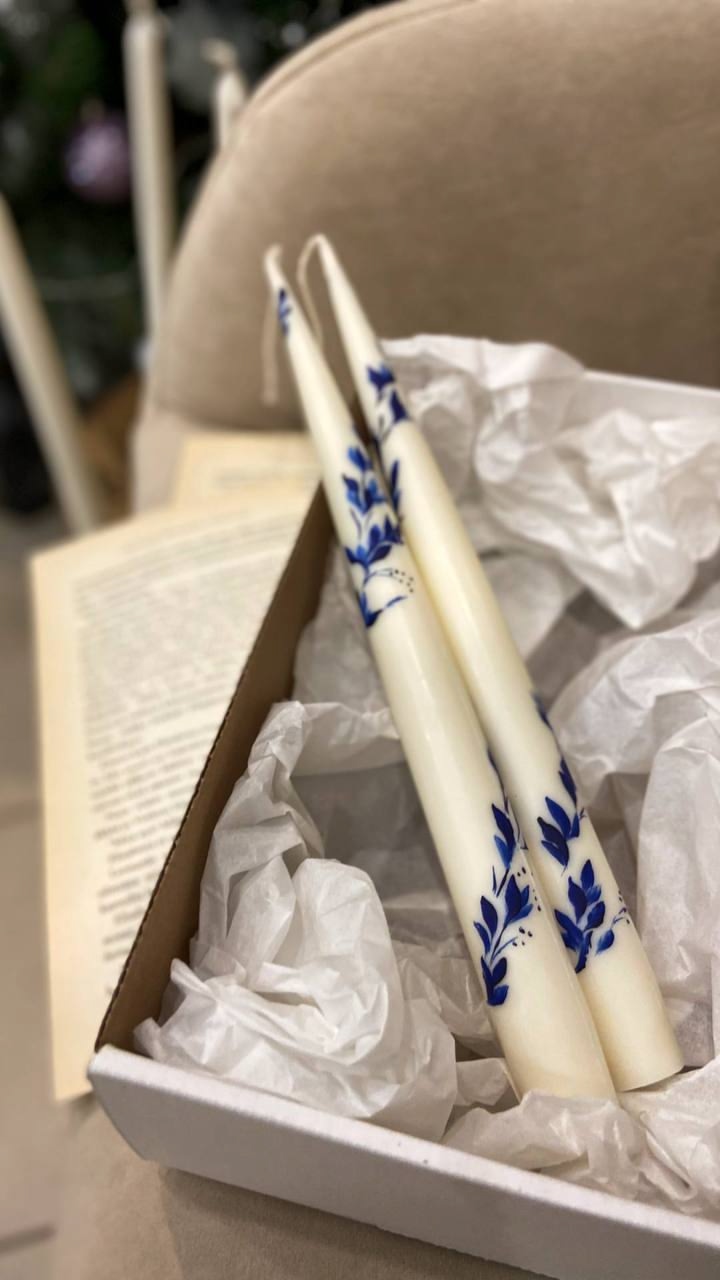 Роспись свечей и подсвечника